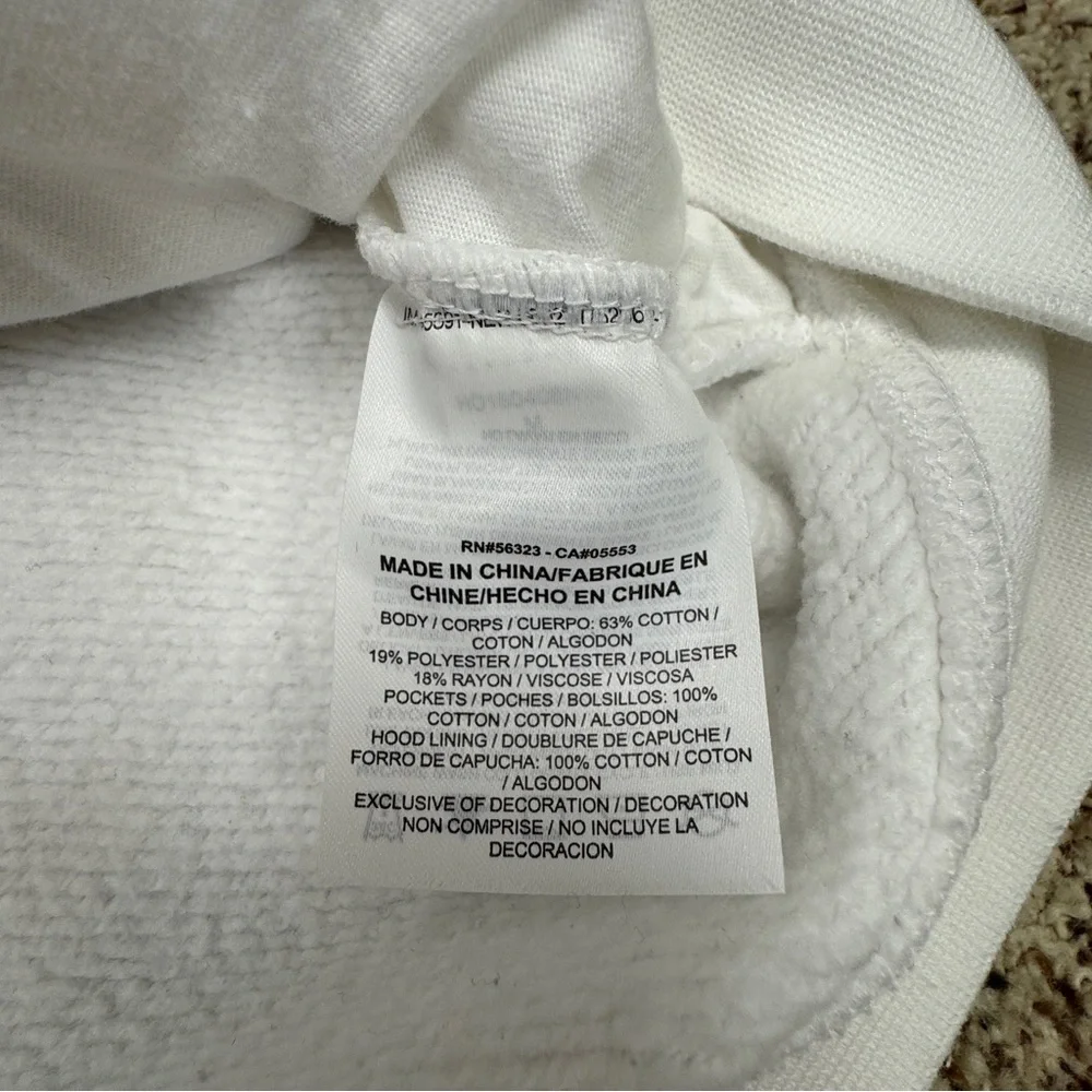 ❌ Nike Womens White Rally Funnel Pullover Hoodie Sweatshirt Womens Size M
